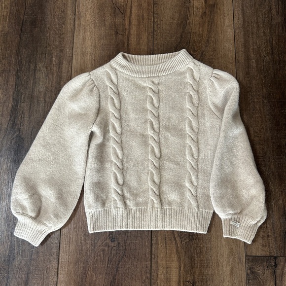 Donsje Other - Donsje Amsterdam Cream Cable Knit Puff Sleeve Sweater 6-7 Years